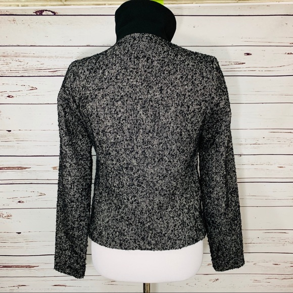 GAP Black Tweed Zipper Blazer Size Small - Picture 3 of 8